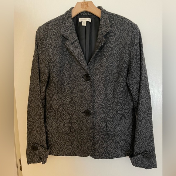 Grey Coldwater Creek jacket, fully lined, wool blend,?interesting details - Picture 2 of 9